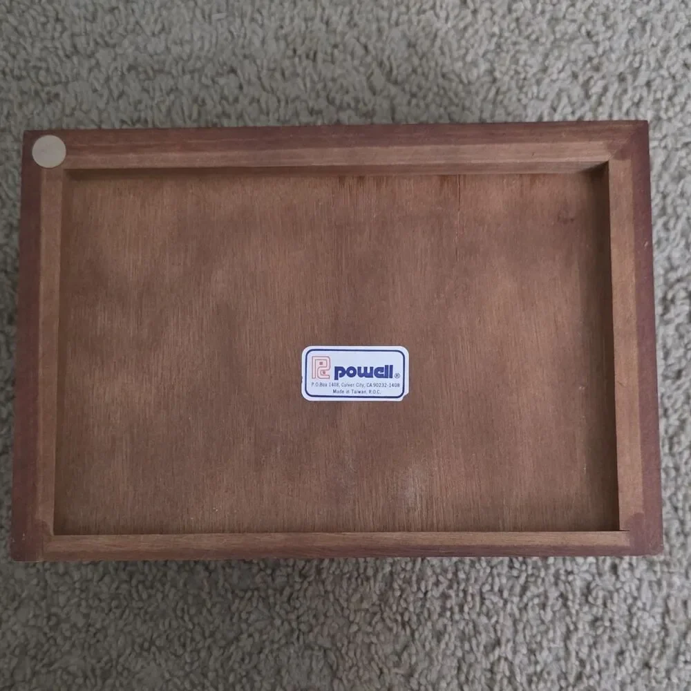 Pristine Vintage 1980s Burl Wood Jewelry Box Large Keepsake Chest Drawer Mint